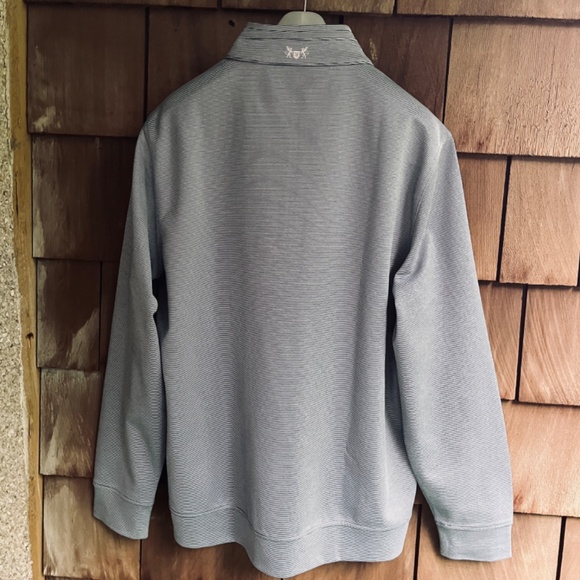 Hickey Freeman Men's Quarter Zip Pullover Striped Gray Size M - Picture 10 of 15